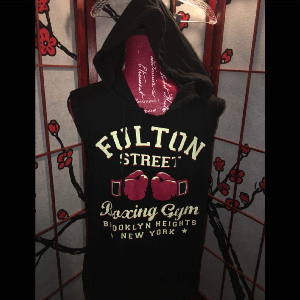COPY - Cute  boxing cut off sleeve pullover sweat shirt